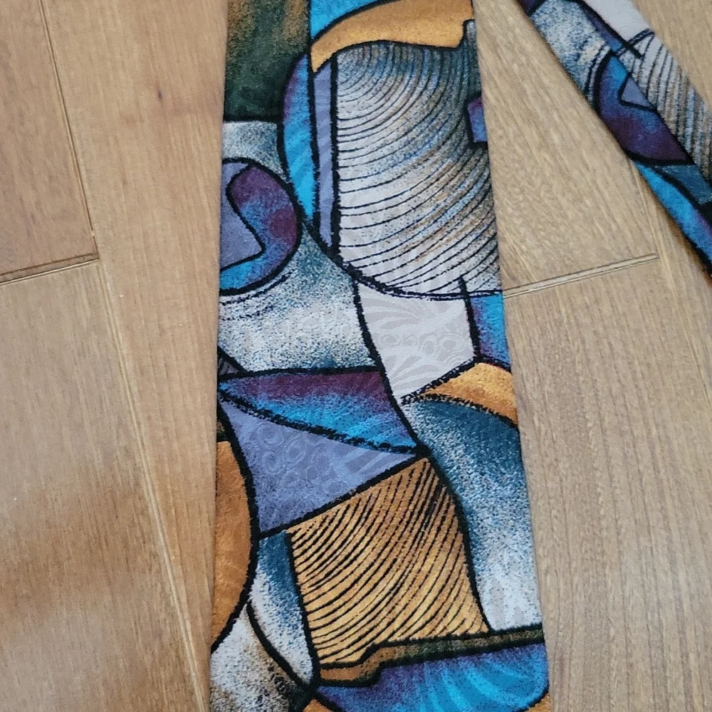 Vintage Oscar de la Renta 100%‎ silk Abstract Tie 55.5